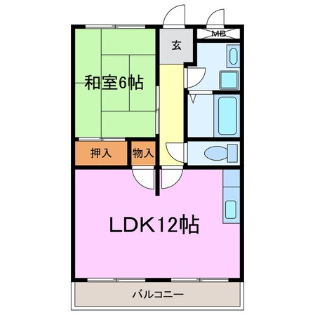 上ノ山ハイツⅢの物件間取画像